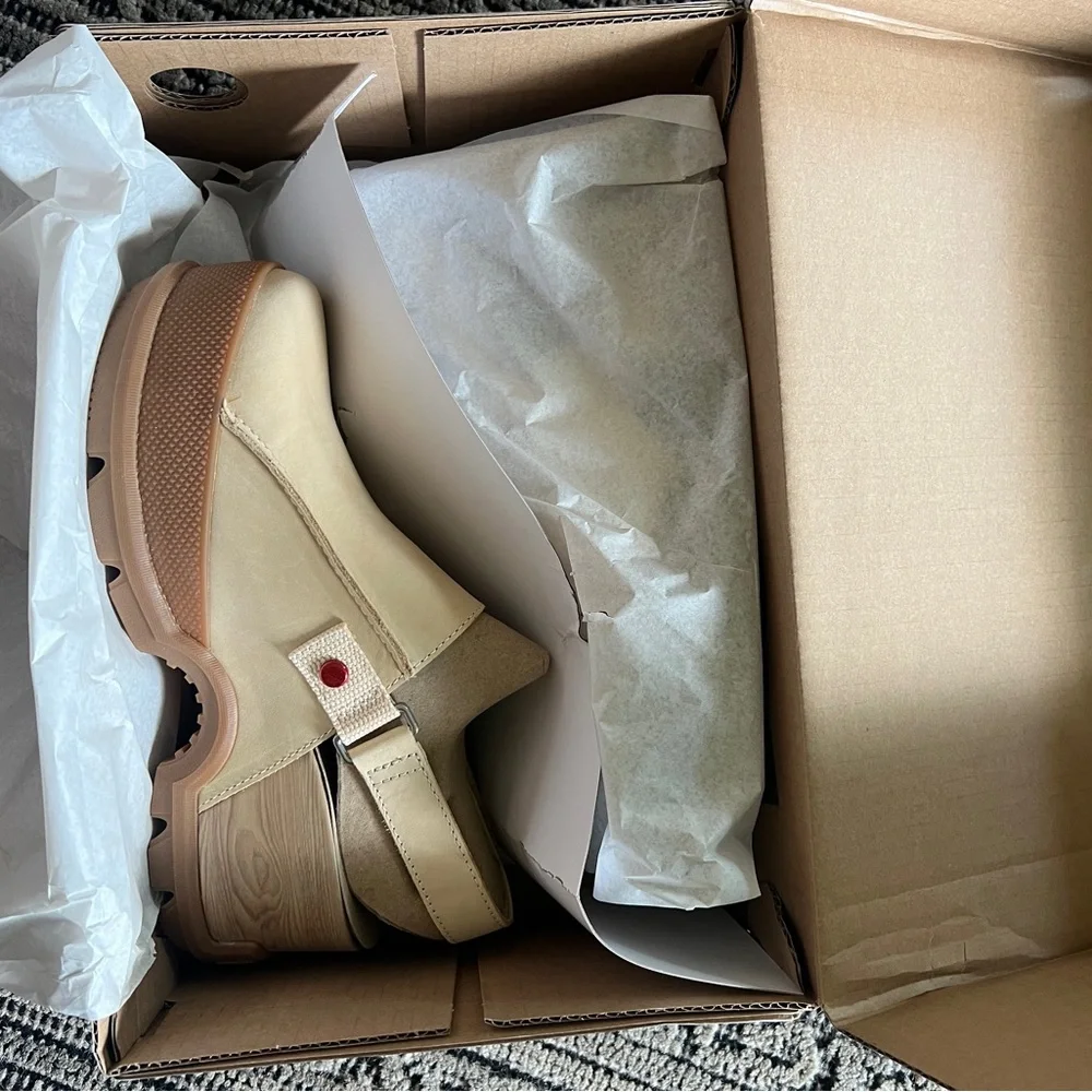 Sorel Cream and Red Platform Mules - Picture 2 of 8